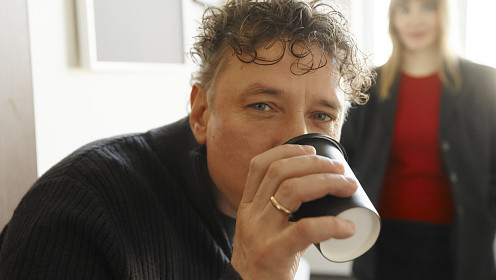 Александр Яценко, Евгения Громова, Марианна Шульц на съемках фильма «Как пережить брак»