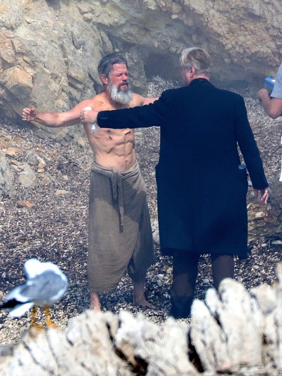 Мэтт Дэймон и Кристофер Нолан на съемках «Одиссеи»