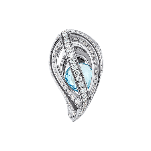 Коллекция «Океан»: Серьги с топазами и бриллиантами, белое золото