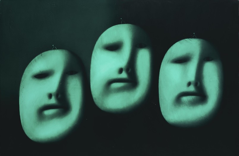Олег Целков, «Коллекция», 1990, холст, масло