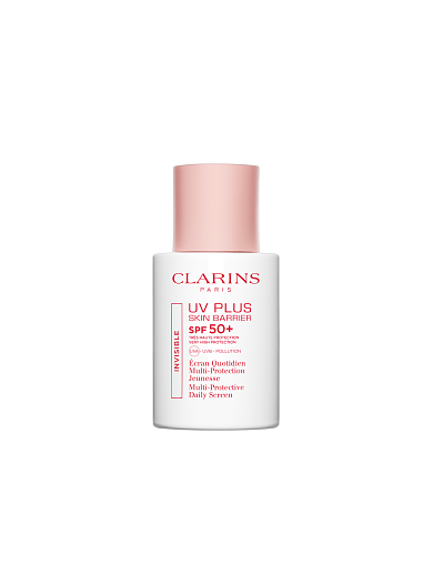 Солнцезащитный флюид-экран UV Plus Skin Barrier с уровнем защиты SPF 50+, Clarins.